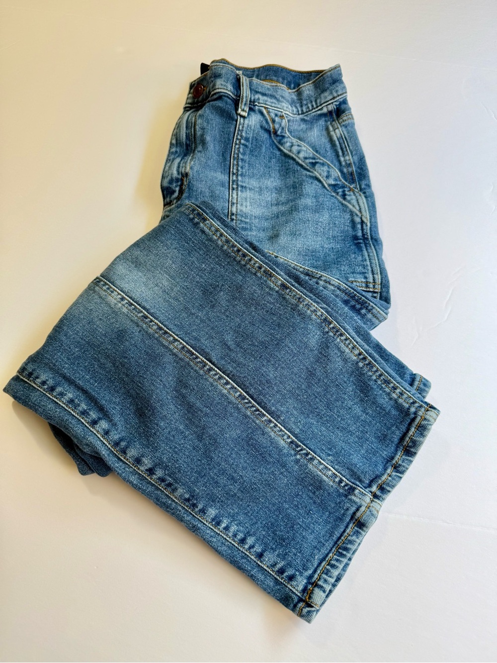 Lands' End Women’s Wide Leg Carpenter Jeans in Medium Blue Size 12